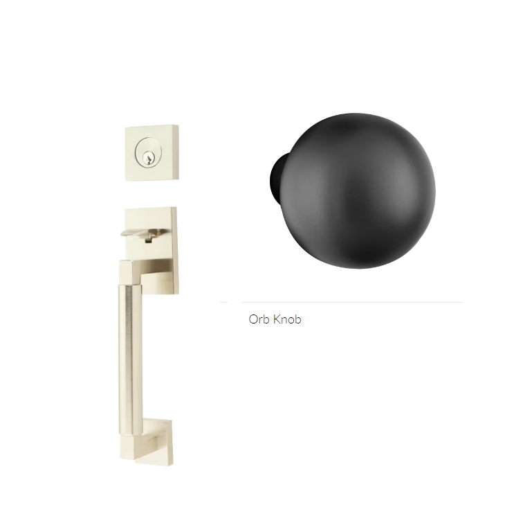 Emtek 4224OR Double Cyl , Hercules Smooth , Sectional Tubular Entry Set , Orb Knob - Parent