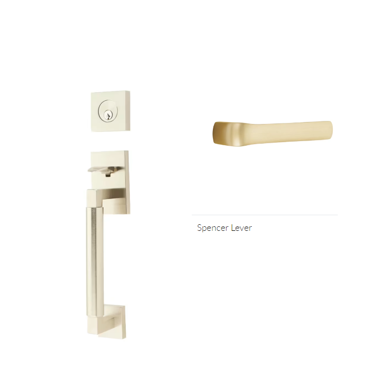 Emtek 4204SPNLH Dummy , Hercules Smooth , Sectional Tubular Entry Set , Spencer Lever , LH - Parent