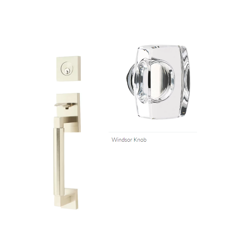 Emtek 4204WS Dummy , Hercules Smooth , Sectional Tubular Entry Set , Windsor Glass Knob - Parent