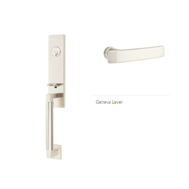 Emtek 4225GVLH Double Cyl , Hercules Smooth , Monolithic Tubular Entry Set , Geneva Lever , LH - Parent