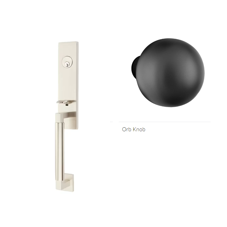 Emtek 4215OR Single Cyl , Hercules Smooth , Monolithic Tubular Entry Set , Orb Knob - Parent