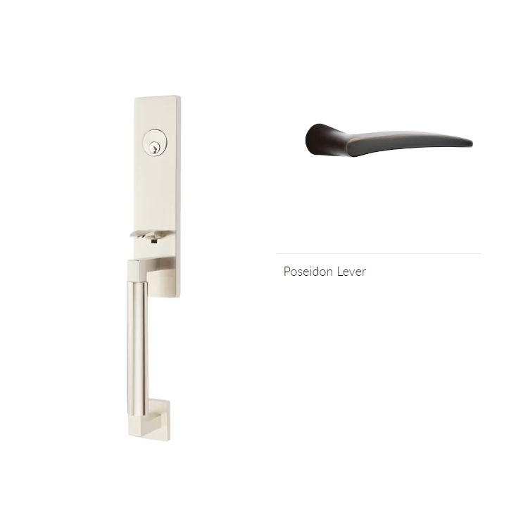 Emtek 4205POSRH Dummy , Hercules Smooth , Monolithic Tubular Entry Set , Poseidon Lever , RH - Parent