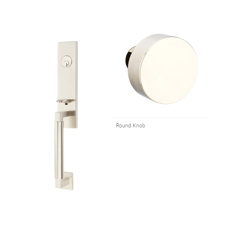 Emtek 4215ROU Single Cyl , Hercules Smooth , Monolithic Tubular Entry Set , Round Knob - Parent