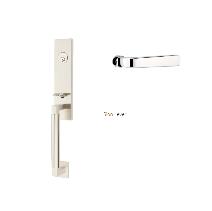 Emtek 4215SIORH Single Cyl , Hercules Smooth , Monolithic Tubular Entry Set , Sion Lever , RH - Parent