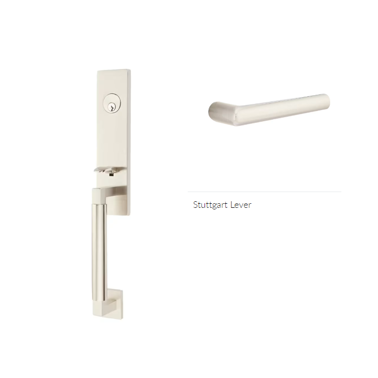 Emtek 4205STULH Dummy , Hercules Smooth , Monolithic Tubular Entry Set , Stuttgart Lever , LH - Parent