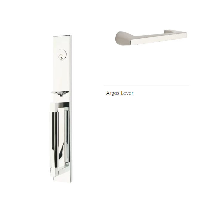 Emtek 4226AGRH Double Cyl , Hercules Smooth , Full Length Tubular Entry Set , Argos Lever , RH - Parent