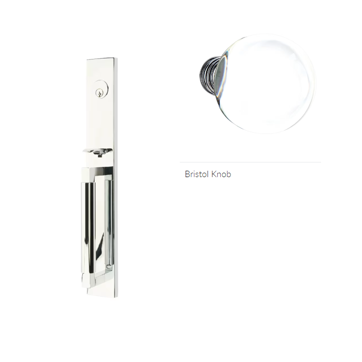 Emtek 4206BL Dummy , Hercules Smooth , Full Length Tubular Entry Set , Bristol Glass Knob - Parent