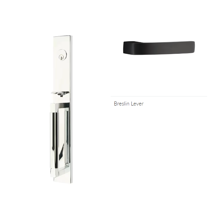 Emtek 4226BRLLH Double Cyl , Hercules Smooth , Full Length Tubular Entry Set , Breslin Lever , LH - Parent