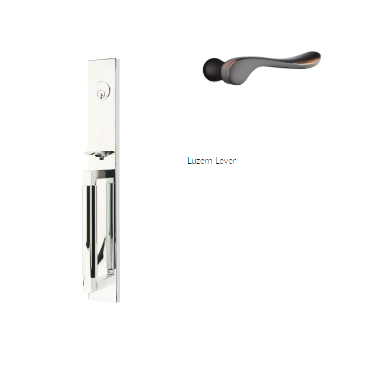 Emtek 4206LURH Dummy , Hercules Smooth , Full Length Tubular Entry Set , Luzern Lever , RH - Parent