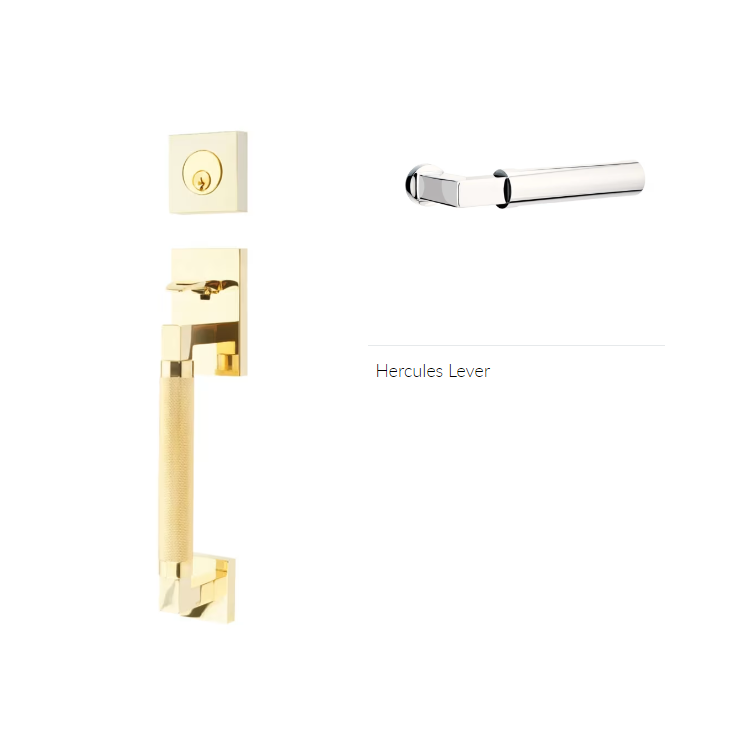 Emtek 4207HECLH Dummy , Hercules Knurled , Sectional Tubular Entry Set , Hercules Lever , LH - Parent