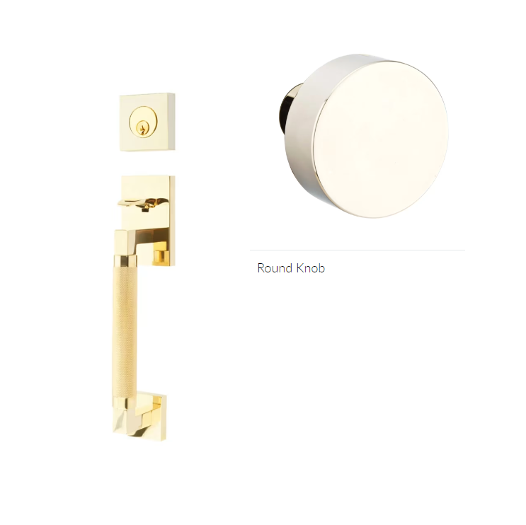 Emtek 4227ROU Double Cyl , Hercules Knurled , Sectional Tubular Entry Set , Round Knob - Parent