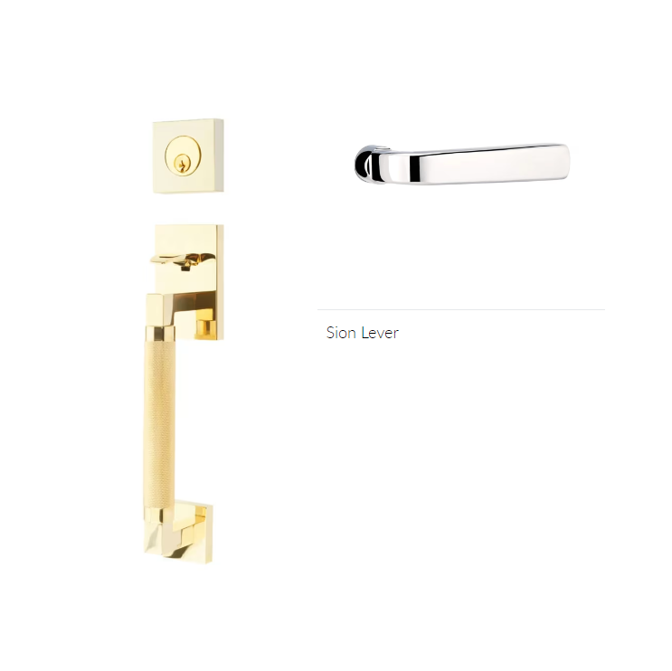 Emtek 4217SIORH Single Cyl , Hercules Knurled , Sectional Tubular Entry Set , Sion Lever , RH - Parent