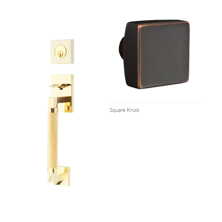 Emtek 4207SQU Dummy , Hercules Knurled , Sectional Tubular Entry Set , Square Knob - Parent