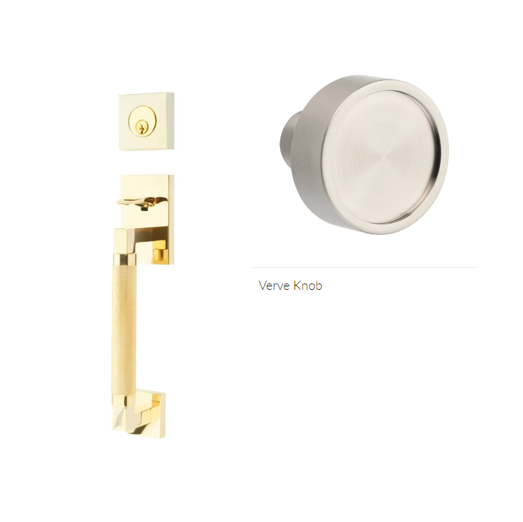 Emtek 4217VR Single Cyl , Hercules Knurled , Sectional Tubular Entry Set , Verve Knob - Parent