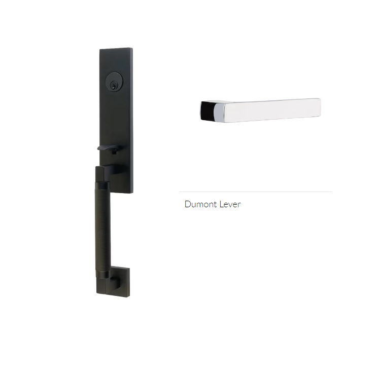 Emtek 4208DTLH Dummy , Hercules Knurled , Monolithic Tubular Entry Set , Dumont Lever , LH - Parent