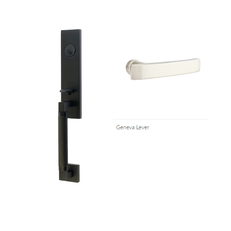 Emtek 4208GVRH Dummy , Hercules Knurled , Monolithic Tubular Entry Set , Geneva Lever , RH - Parent