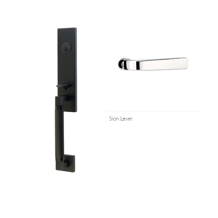 Emtek 4208SIOLH Dummy , Hercules Knurled , Monolithic Tubular Entry Set , Sion Lever , LH - Parent