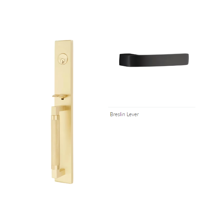 Emtek 4209BRLLH Dummy , Hercules Knurled , Full Length Tubular Entry Set , Breslin Lever , LH - Parent