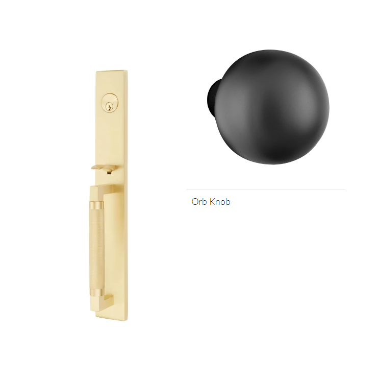Emtek 4209OR Dummy , Hercules Knurled , Full Length Tubular Entry Set , Orb Knob - Parent