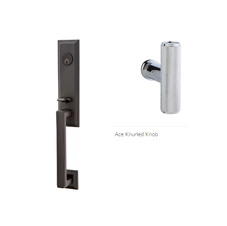 Emtek 4221ACEKN Double Cyl , Wilshire Tub Entry , The Ace Knurled Knob - Parent