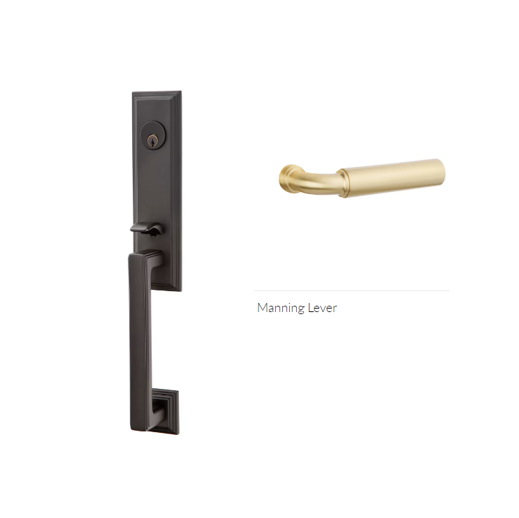 Emtek 4211MNGLH Single Cyl , Wilshire Tub Entry , Manning Lever , LH - Parent
