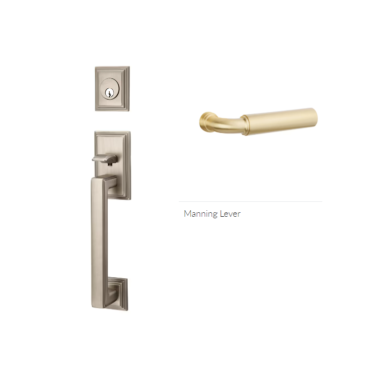 Emtek 4213MNGLH Single Cyl , Hamden Tub Entry , Manning Lever , LH - Parent