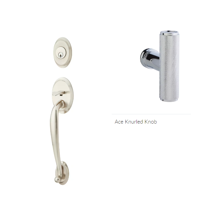 Emtek 4410ACEKN Single Cyl , Saratoga Tub Entry , The Ace Knurled Knob - Parent