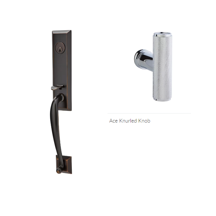 Emtek 4414ACEKN Single Cyl , Adams Tub Entry , The Ace Knurled Knob - Parent
