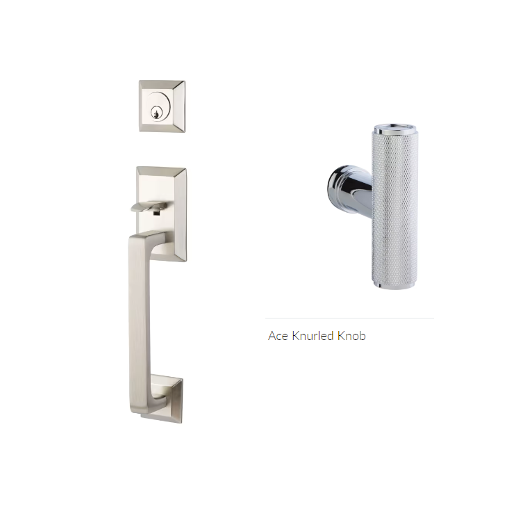 Emtek 4726ACEKN Double Cyl , Transitional Heritage Sectional Tub , The Ace Knurled Knob - Parent