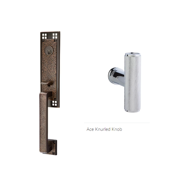Emtek 4821ACEKN Double Cyl , Arts and Crafts Tub Entry , The Ace Knurled Knob - Parent