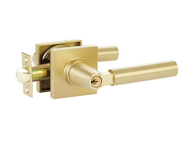 Emtek 5023.KLSUS4.FAUS14 Select Key in Lever , Dummy , Modern Rectangular Rosette , Key in L-Square Stem , Faceted Handle - Parent