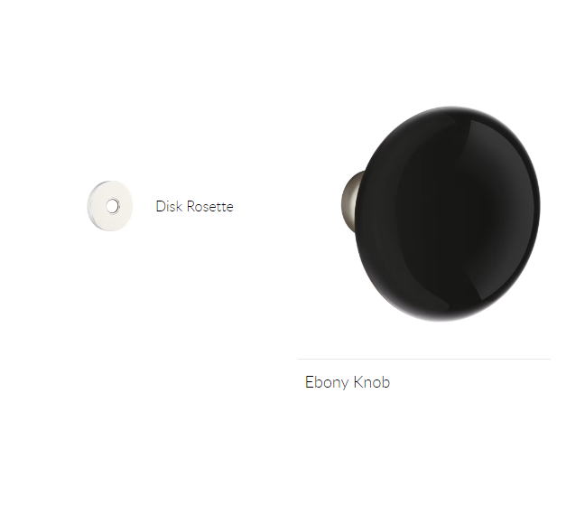 Emtek 5059EB Dummy , Disk Rosette , Ebony Porcelain Knob - Parent