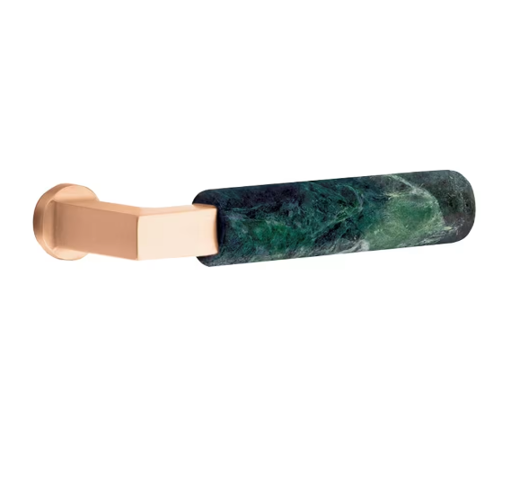 Emtek 5109.LSUS15.MRGN.LH Select Passage , Disk Rosette , L-Square Stem , Green Marble Handle , LH