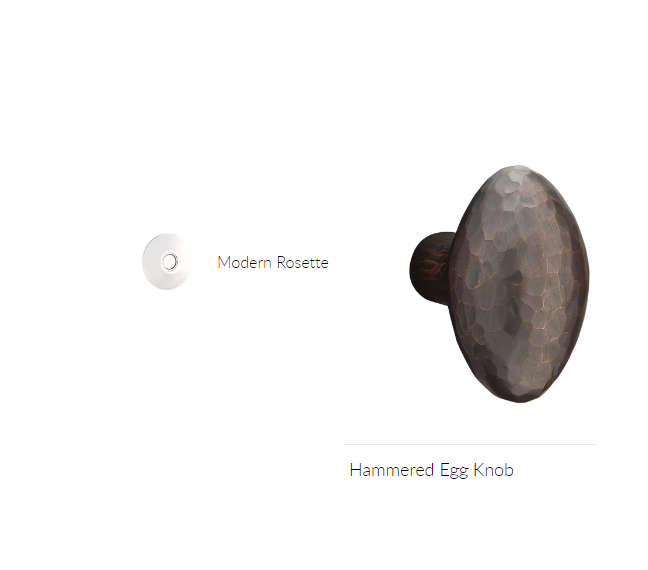 Emtek 5207HE Privacy , Modern Rosette , Hammered Egg Knob - Parent
