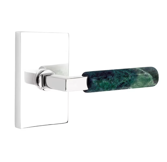 Emtek 5210.LSMW.SKMW.LH Select Privacy , Square Rosette , L-Square Stem , Straight Knurled Handle LH - Parent
