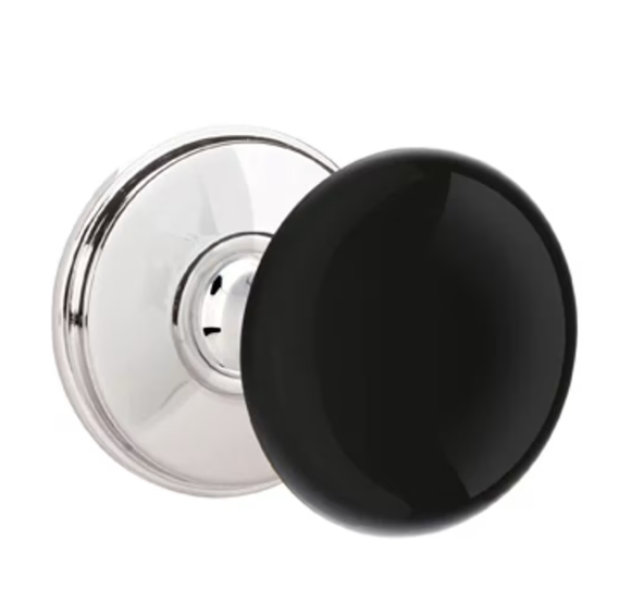 Emtek 5212EB Privacy , Modern Rectangular Rosette , Ebony Porcelain Knob - Parent