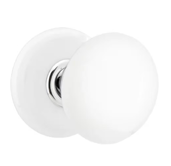 Emtek 5212IW Privacy , Modern Rectangular Rosette , Ice White Porcelain Knob - Parent
