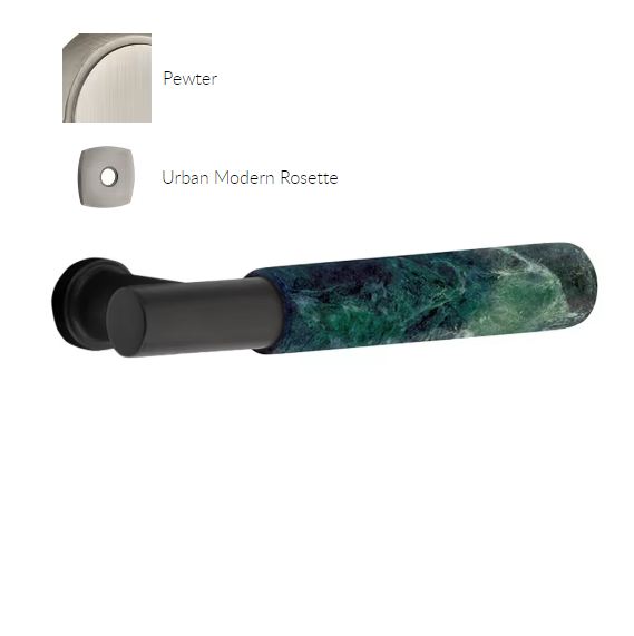 Emtek 5312.KLSUS3NL.SKUS19.LH Select Key in Lever , Two-Point Lockset , Single Cylinder , Modern Rectangular Plate , Key in L-Square Stem , Straight Knurled Handle , LH - Parent