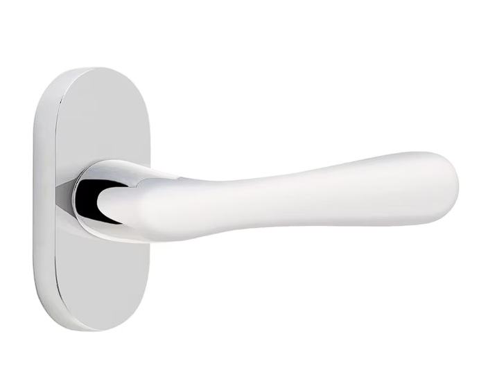 Emtek 5802BALH Thumbturn Privacy , Oval Stretto 1.5" x 3" , Basel Lever , LH - Parent