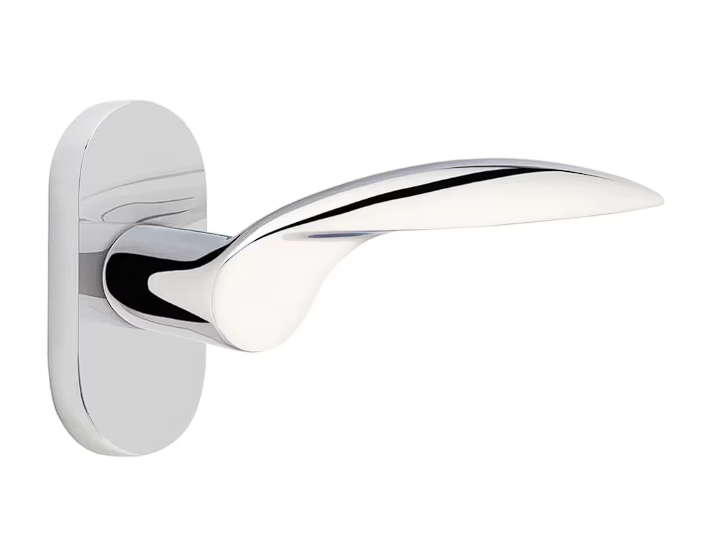 Emtek 5802MCLH Thumbturn Privacy , Oval Stretto 1.5" x 3" , Mercury Lever , LH - Parent