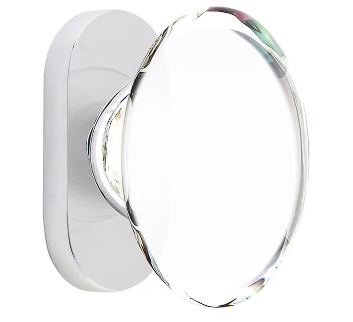 Emtek 5803HT Dummy , Pair , Oval Stretto 1.5" x 3" , Hampton Glass Knob - Parent