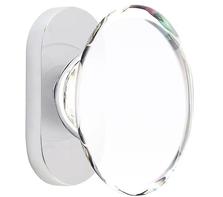 Emtek 5804HT Dummy , Single Sided , Oval Stretto 1.5" x 3" , Hampton Glass Knob - Parent