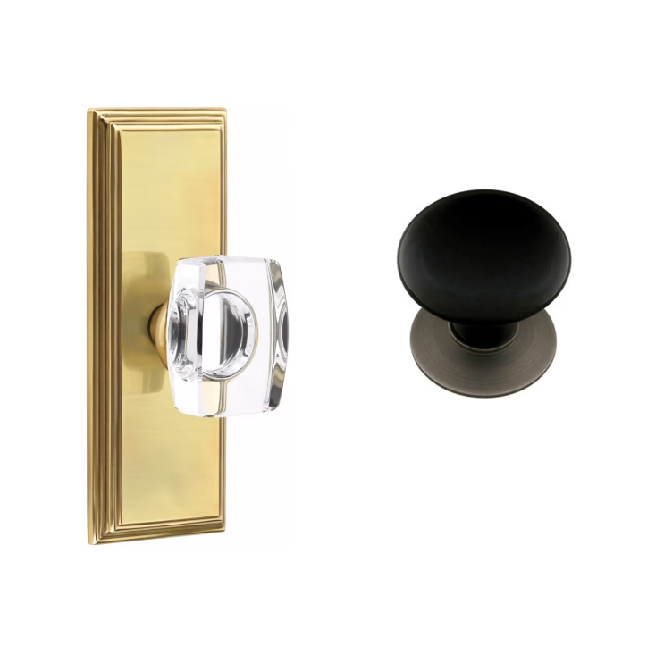 Emtek 8035EB Dummy , Wilshire Non-Keyed 7" , Ebony Porcelain Knob - Parent