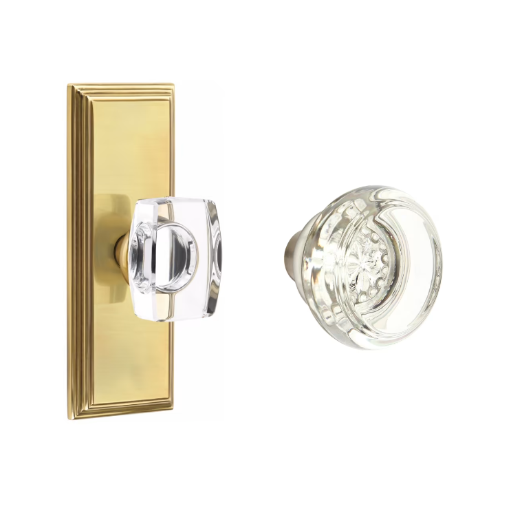 Emtek 8035GT Dummy , Wilshire Non-Keyed 7" , Georgetown Crystal Knob - Parent
