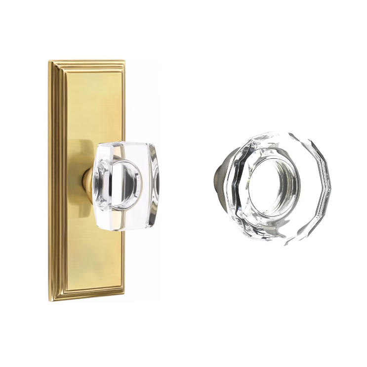 Emtek 8035LW Dummy , Wilshire Non-Keyed 7" , Lowell Crystal Knob - Parent