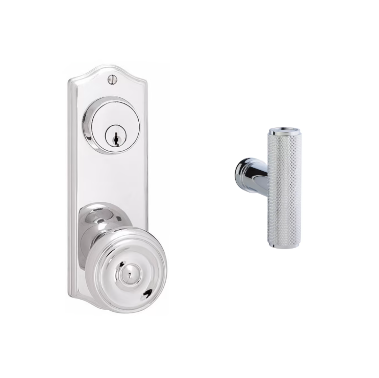Emtek 8060ACEKN Passage Single Keyed , Sideplate Locksets Colonial 3-5/8 , The Ace Knurled Knob - Parent