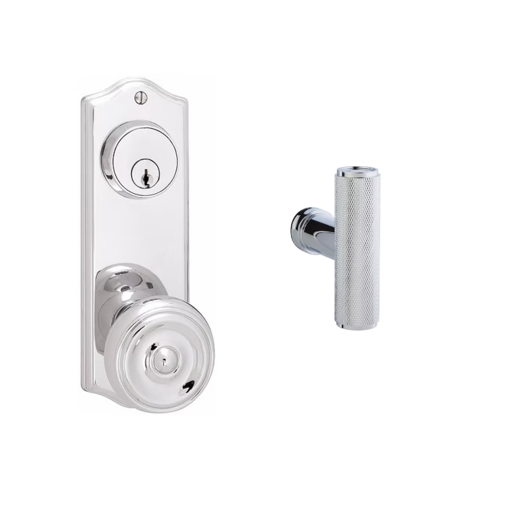 Emtek 8065ACEKN Dummy Pair Keyed , Sideplate Locksets Colonial 3-5/8 , The Ace Knurled Knob - Parent