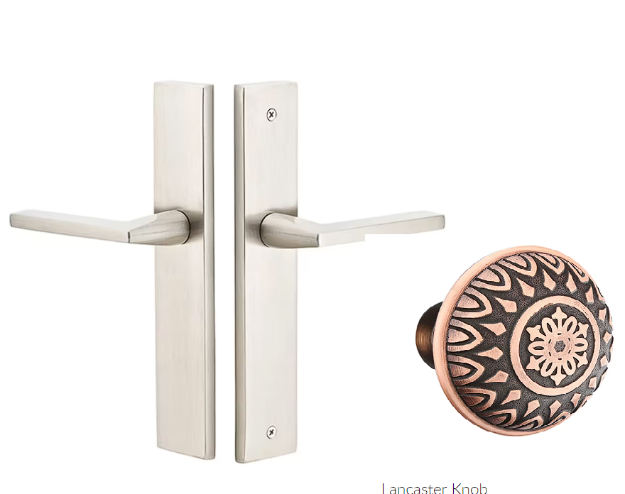 Emtek 8141LN Passage , Stretto , 10" Plate , Lancaster Knob - Parent