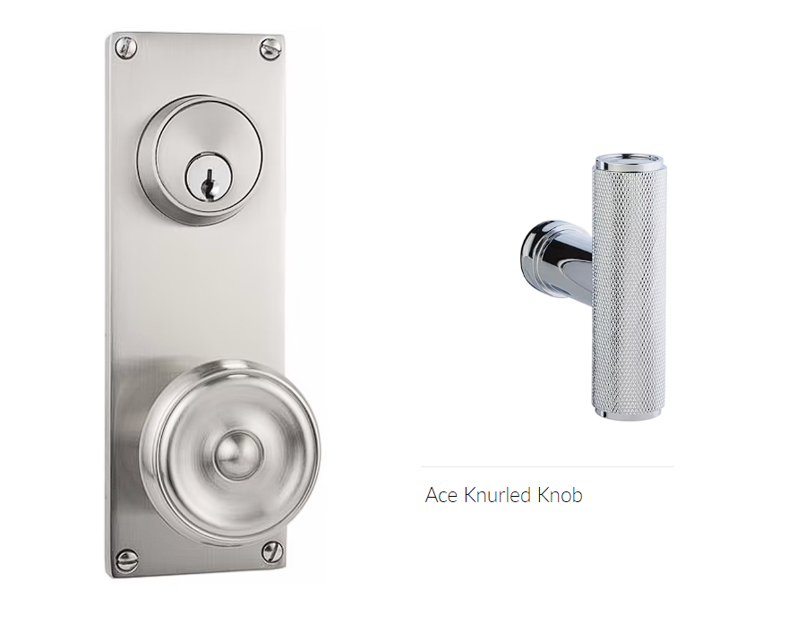 Emtek 8212ACEKN Passage Double Keyed , Sideplate Locksets Modern 3-5/8 , The Ace Knurled Knob - Parent
