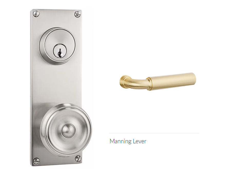 Emtek 8212MNGRH Passage Double Keyed , Sideplate Locksets Modern 3-5/8 , Manning Lever , RH - Parent
